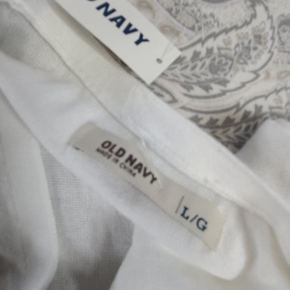 Old Navy Y2K women's cardigan white Argyle NWT Size Large Light academia Preppy - Picture 8 of 9